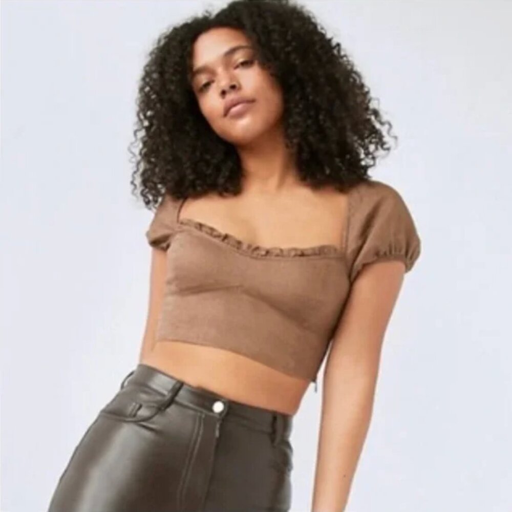 ARITZIA WILFRED LINEN WANDER BLOUSE SHITAKE XXS